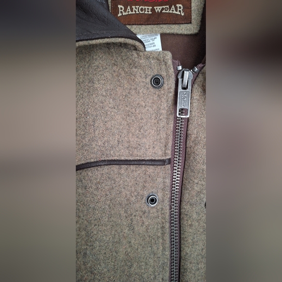 Walls ranch wear brown light wool jacket ranch rodeo large western barncore - Picture 13 of 16